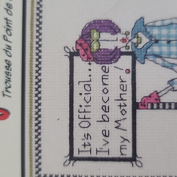 New Vintage Funny Quote Cross Stitch DIY kit - Picture 4 of 5